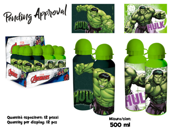 BORRACCIA ALLUMINIO 500ML HULK